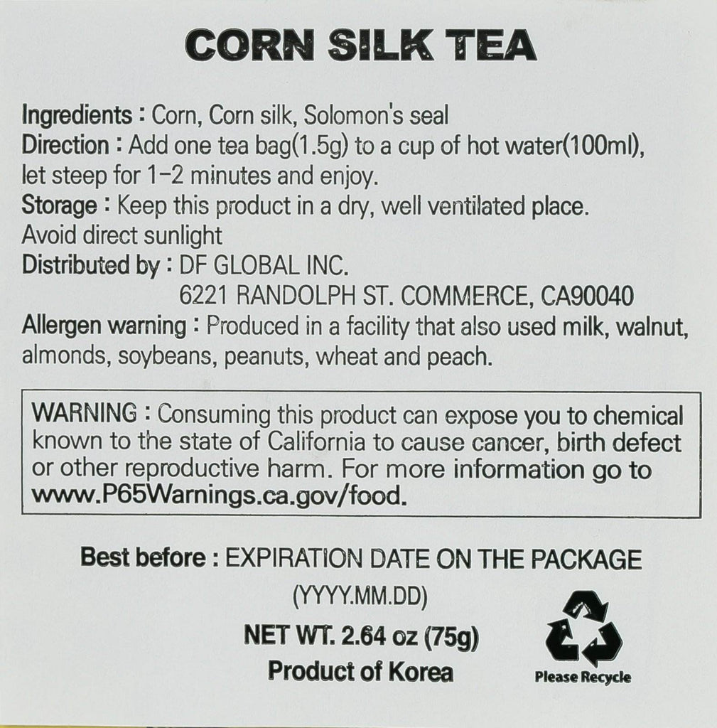 Corn Silk Tea Bags - 100 Bags in Packaging