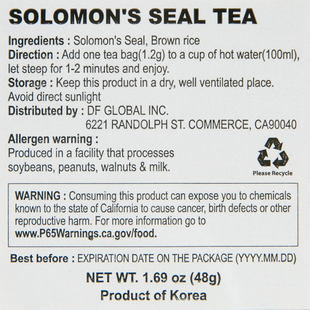 Damtuh Korean Traditional Solomon's Seal Tea with tea bags